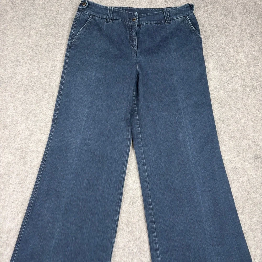 Westbound Wide Leg Jeans Womens 12 Short Dark Wash Trouser Denim High Rise Y2K - Picture 4 of 13